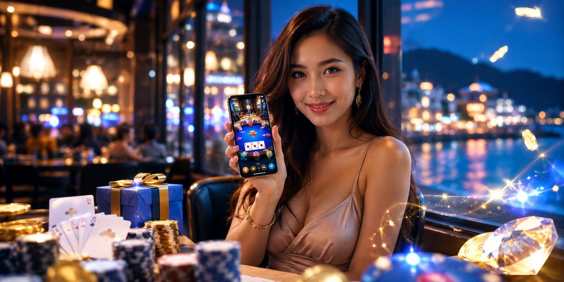 Perlawanan poker gaya Malaysia dengan suasana kasino tempatan dan kad-kad di atas meja